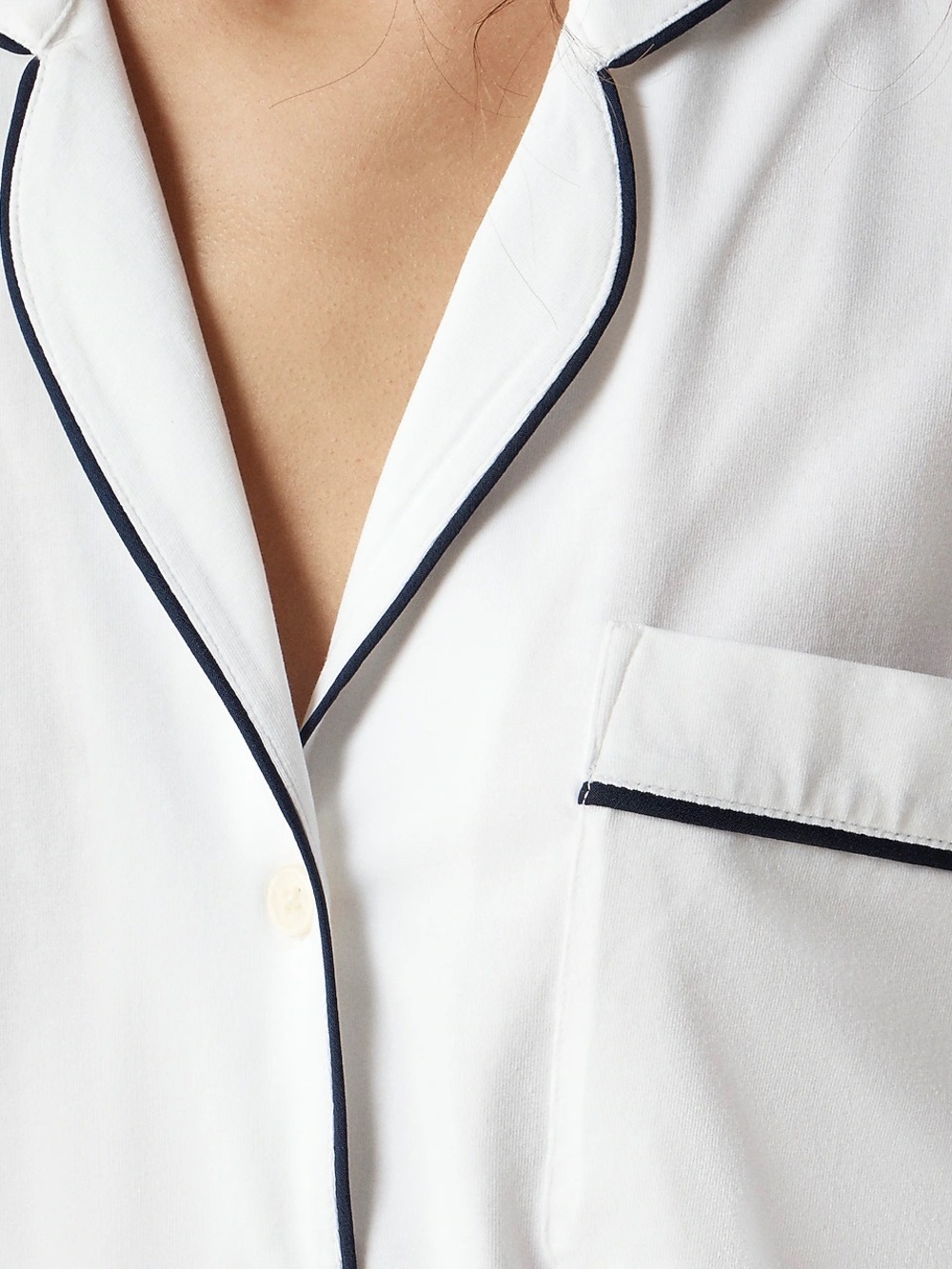 J. Crew New End on End Cotton Long Sleeve Nightshirt White Size XS - Picture 11 of 11